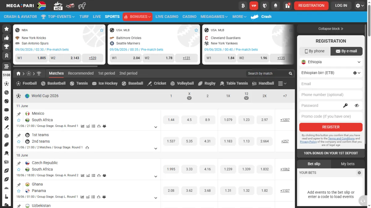 Megapari betting site