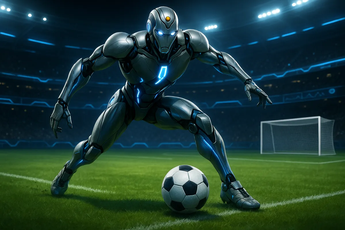 AI bot playing football in a field